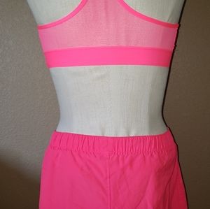 Mesh back bra & shorts w/mesh detail